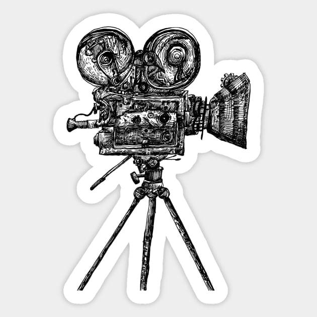 Camera Reel Contraption Sticker by Drawlander